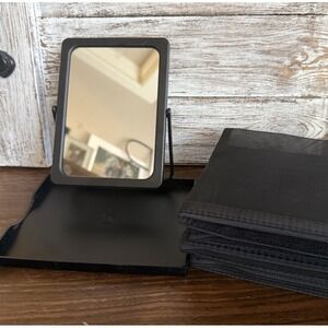 Lot of 5 Mary Kay Folding Travel Makeup Mirrors in Zippered Mesh Storage‎ Bags
